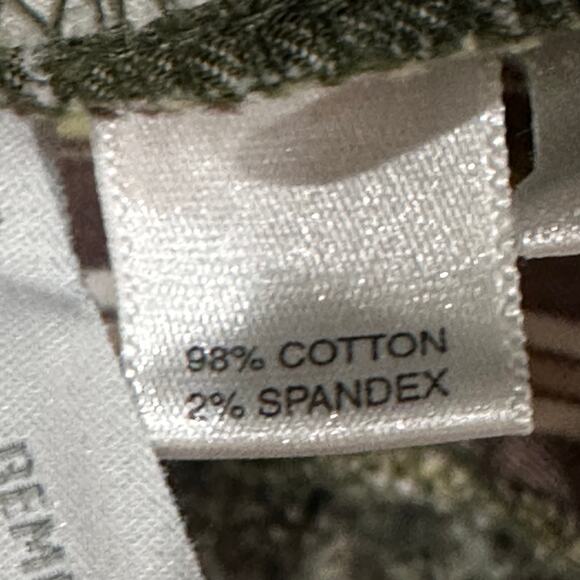 Loft Pants Womens 8 Green Brown White Striped Coastal Cotton Blend Casual Beachy - Picture 7 of 7